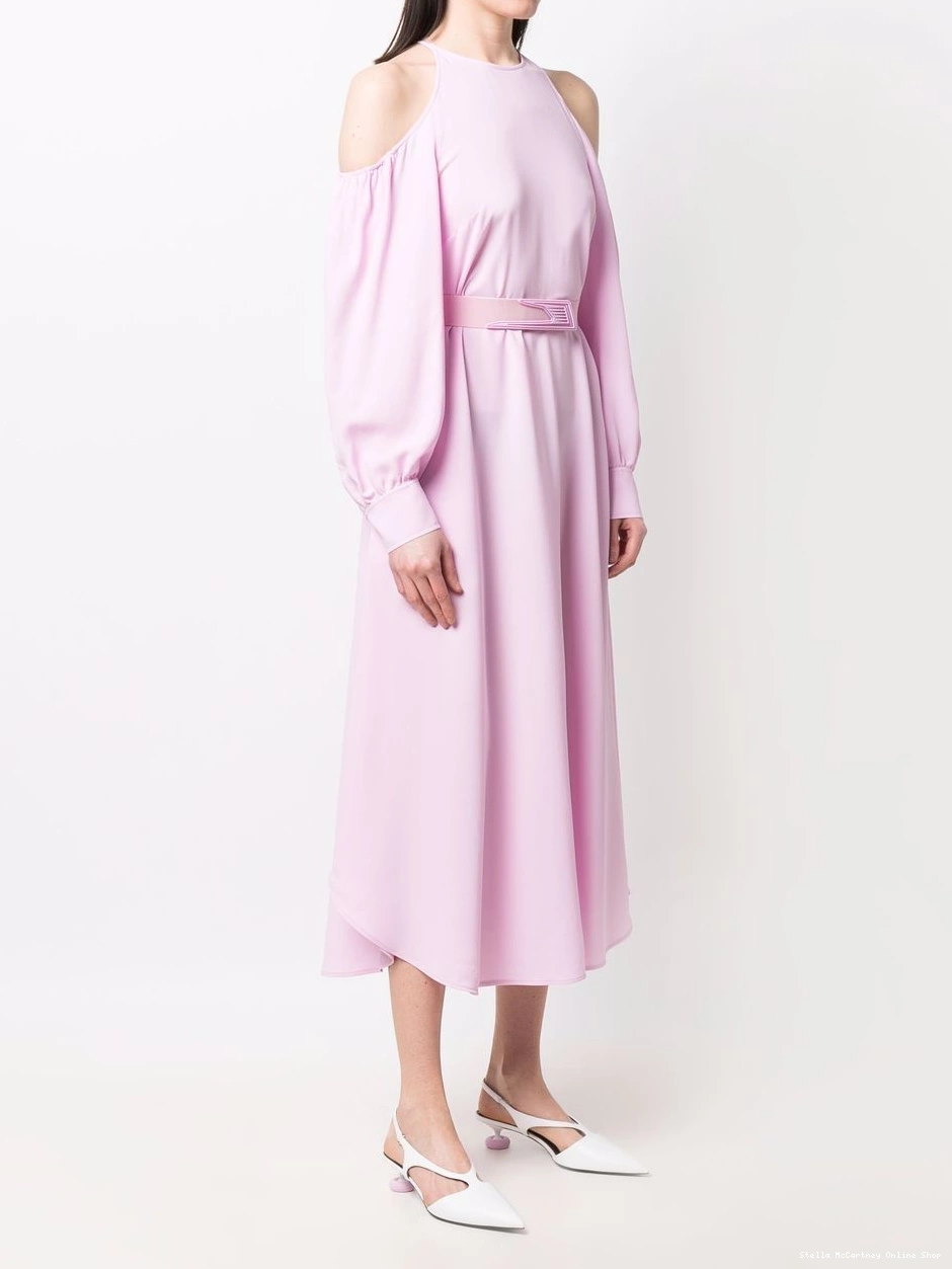 Affordable McCartney dress Stella Women cold-shoulder belted 0817
